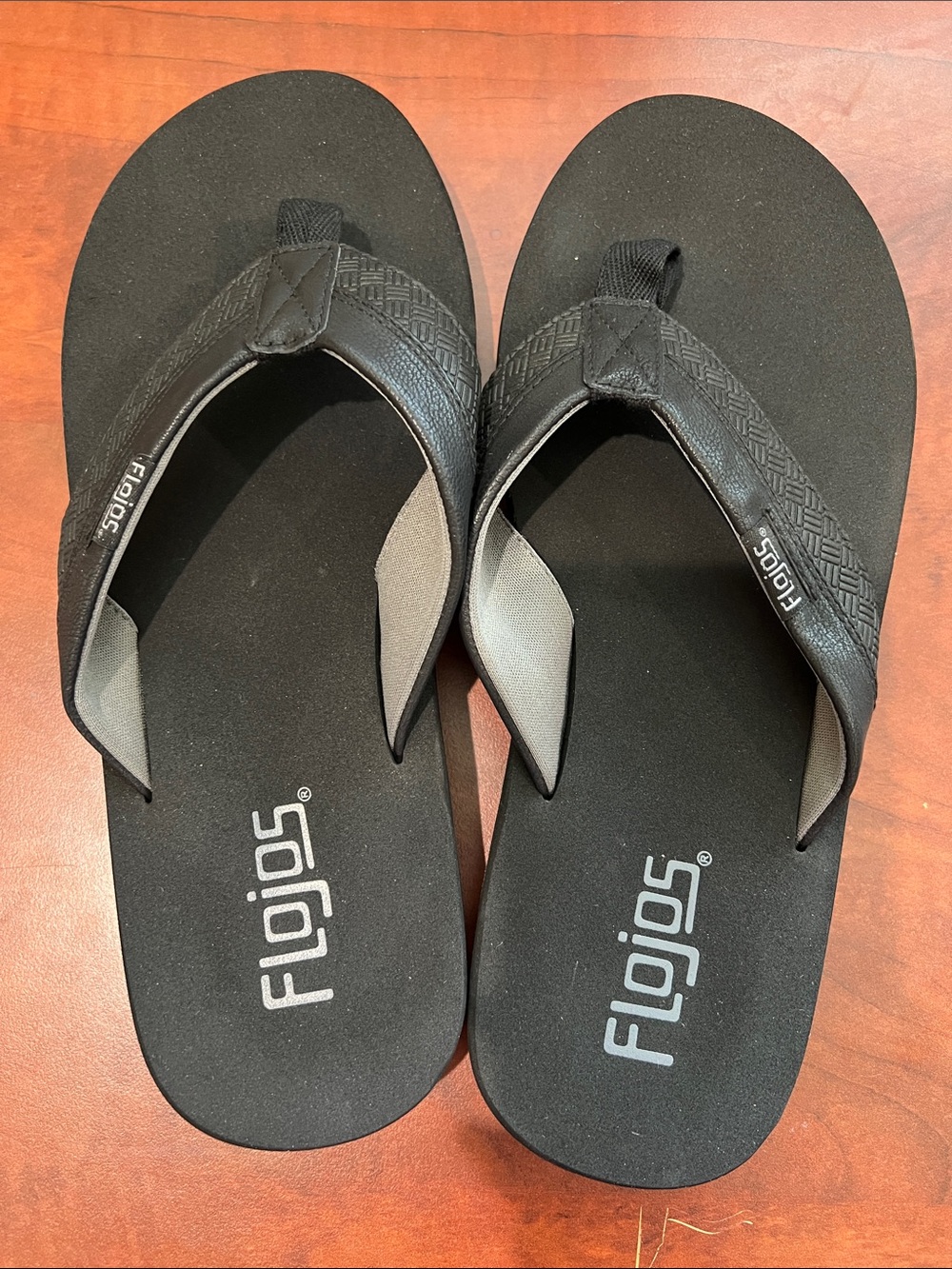 Flojos Men's Ryan Black Flip Flops